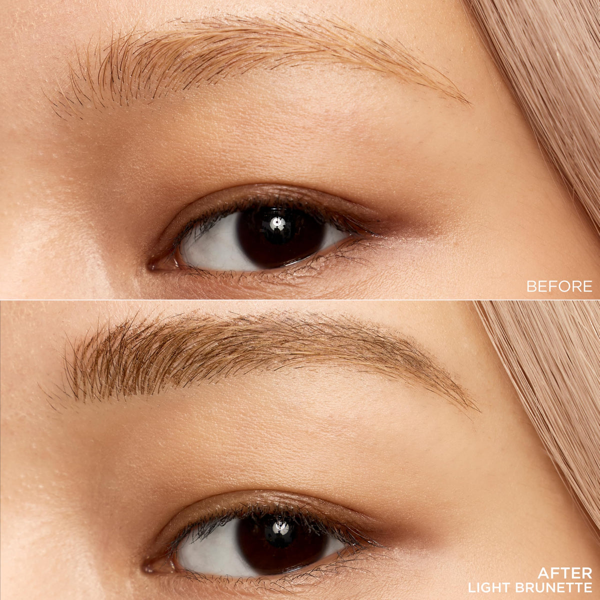 L'Oreal Paris faux brow open cap and back label revealing usage and ingredient info