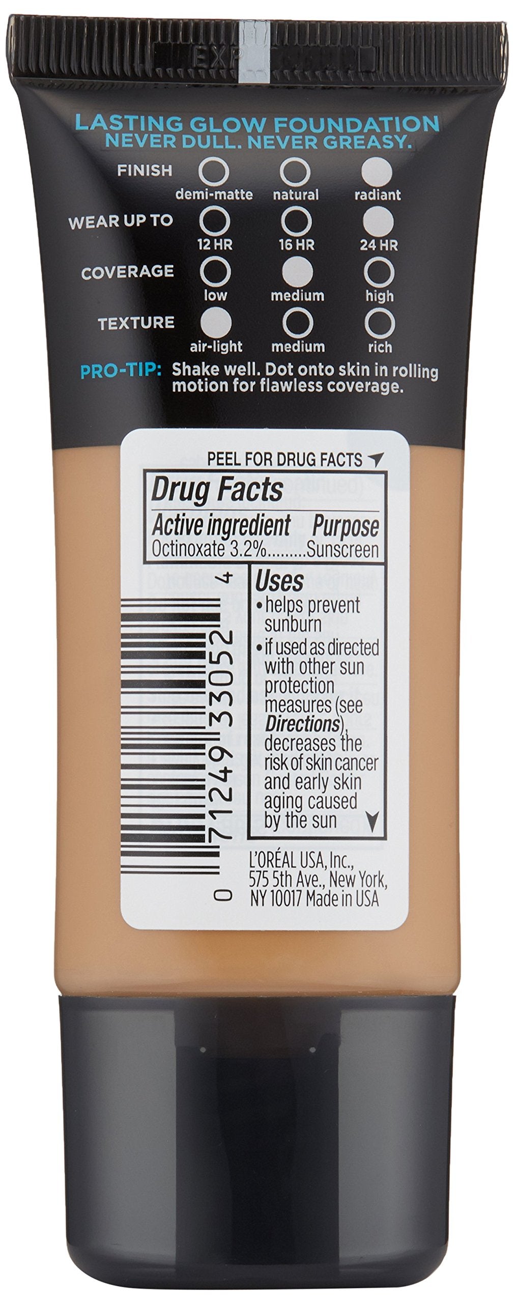L'Oreal Paris creamy foundation texture on skin highlighting blendability