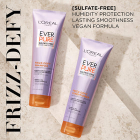 L'Oreal Paris bottle label and pump close-up highlighting ingredient claims