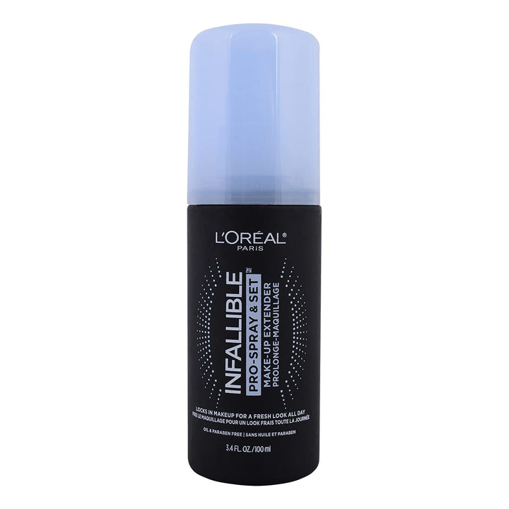 L'Oreal Paris front packaging showing spray bottle and branding, conveys professional finish