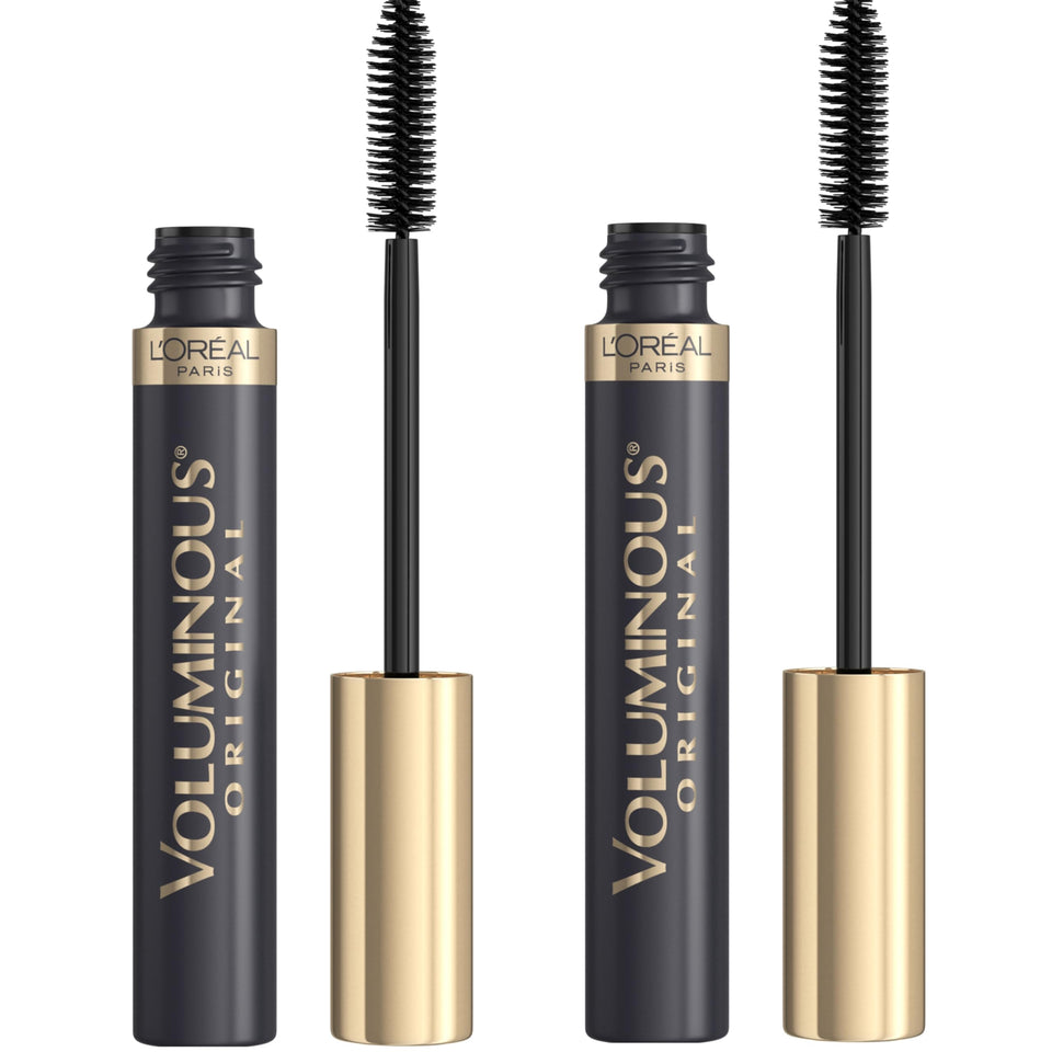 L'Oreal Paris front packaging showing twin mascara tubes and brand clarity for convenience