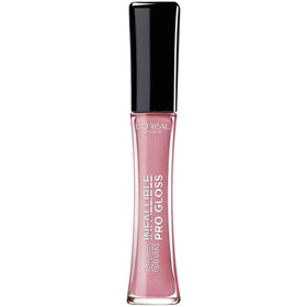 L'Oreal Paris front packaging of Pink Opal gloss showing product tube and shade, enhances vanity display