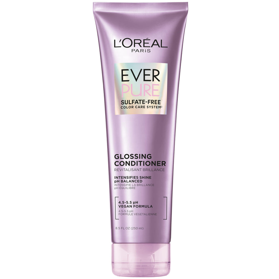 L'Oreal Paris conditioner front packaging shows product and benefits
