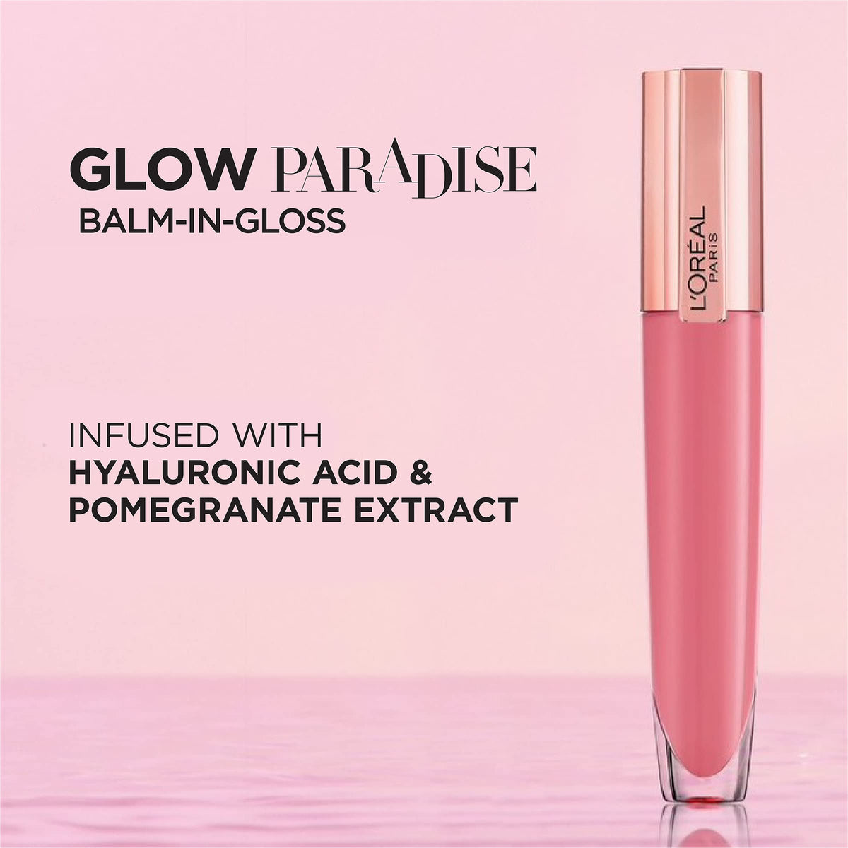 L'Oreal Paris on model lips showing natural dewy tint and soft look