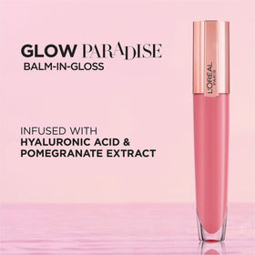 L'Oreal Paris on model lips showing natural dewy tint and soft look