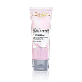 L'Oreal Paris front packaging showing 100ml bottle and brightening promise