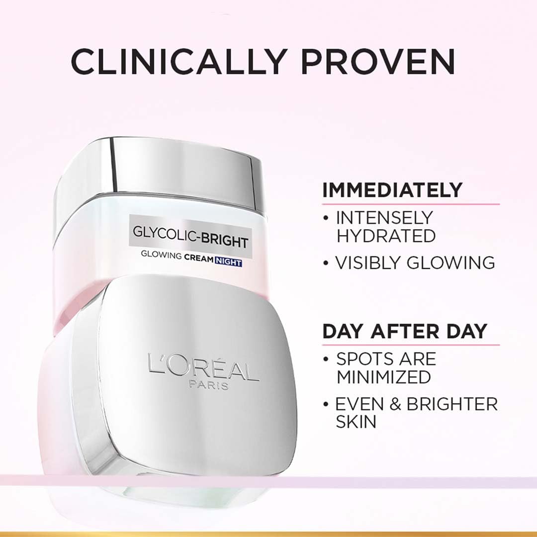 L'Oreal Paris cream on bathroom shelf showing night routine convenience