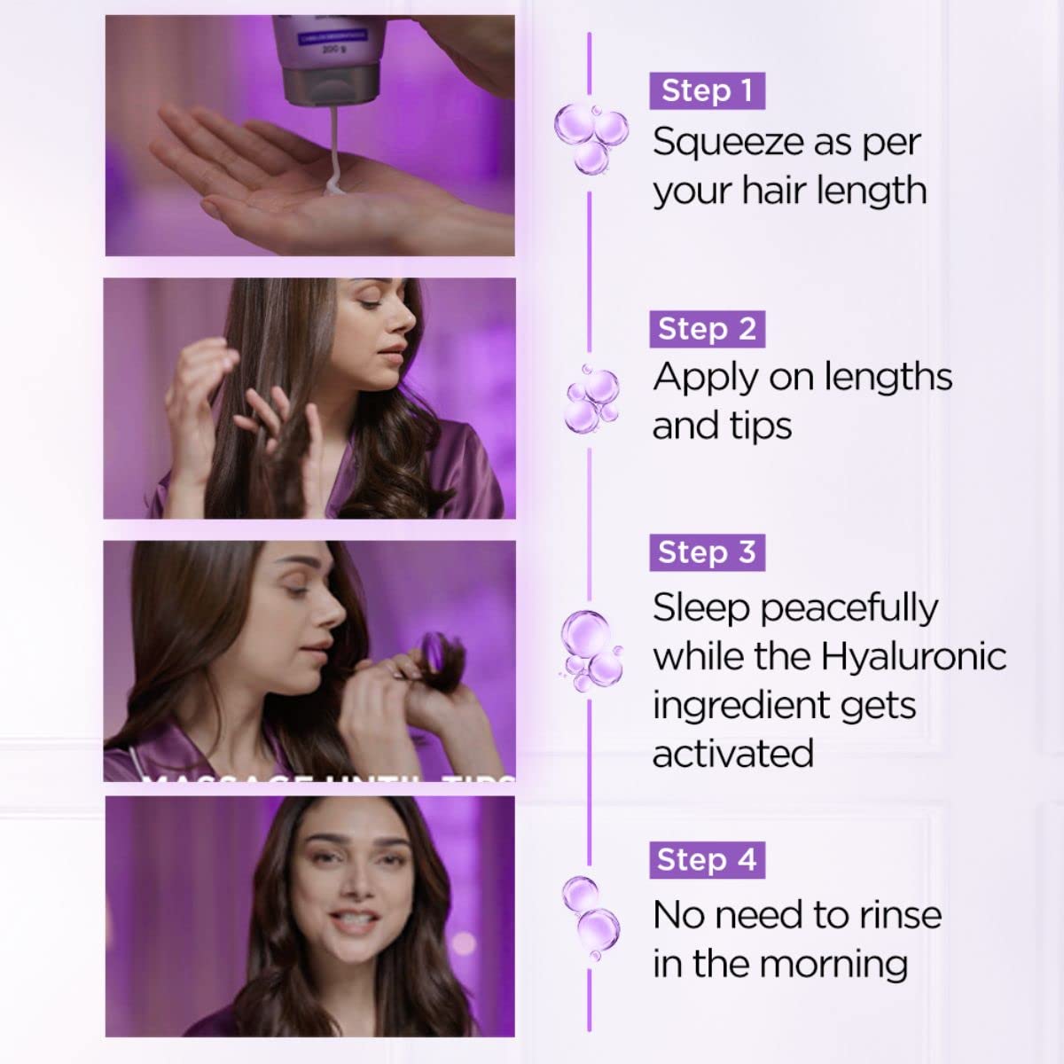 L'Oreal Paris visible smoother ends before and after hydration treatment
