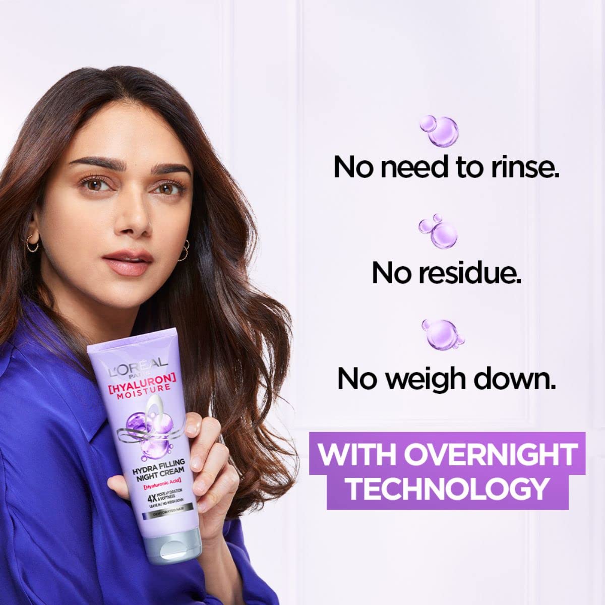 L'Oreal Paris tube on bedside table suggesting convenient night routine
