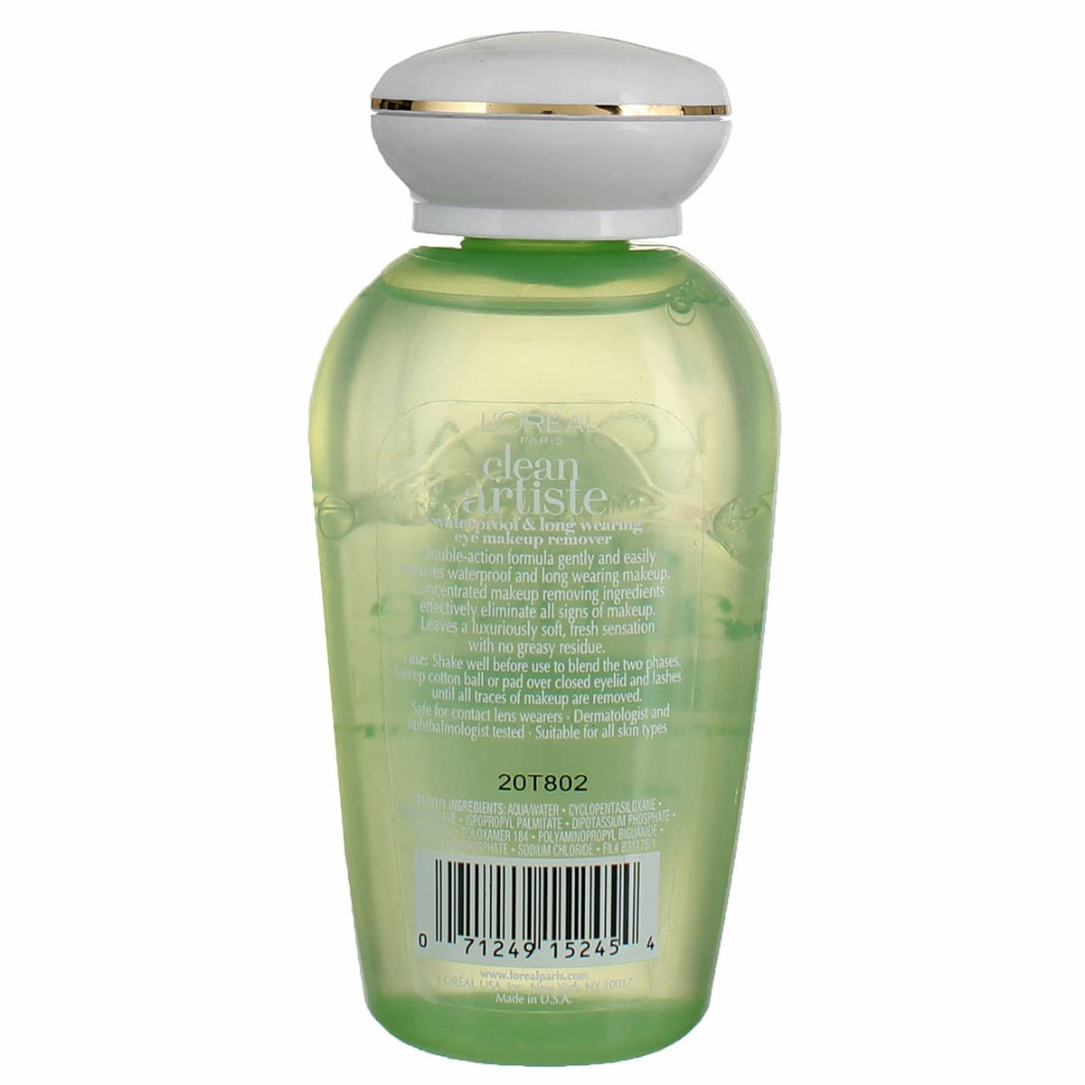 L'Oreal Paris bottle beside sink in bathroom routine showing easy use and travel-friendly size