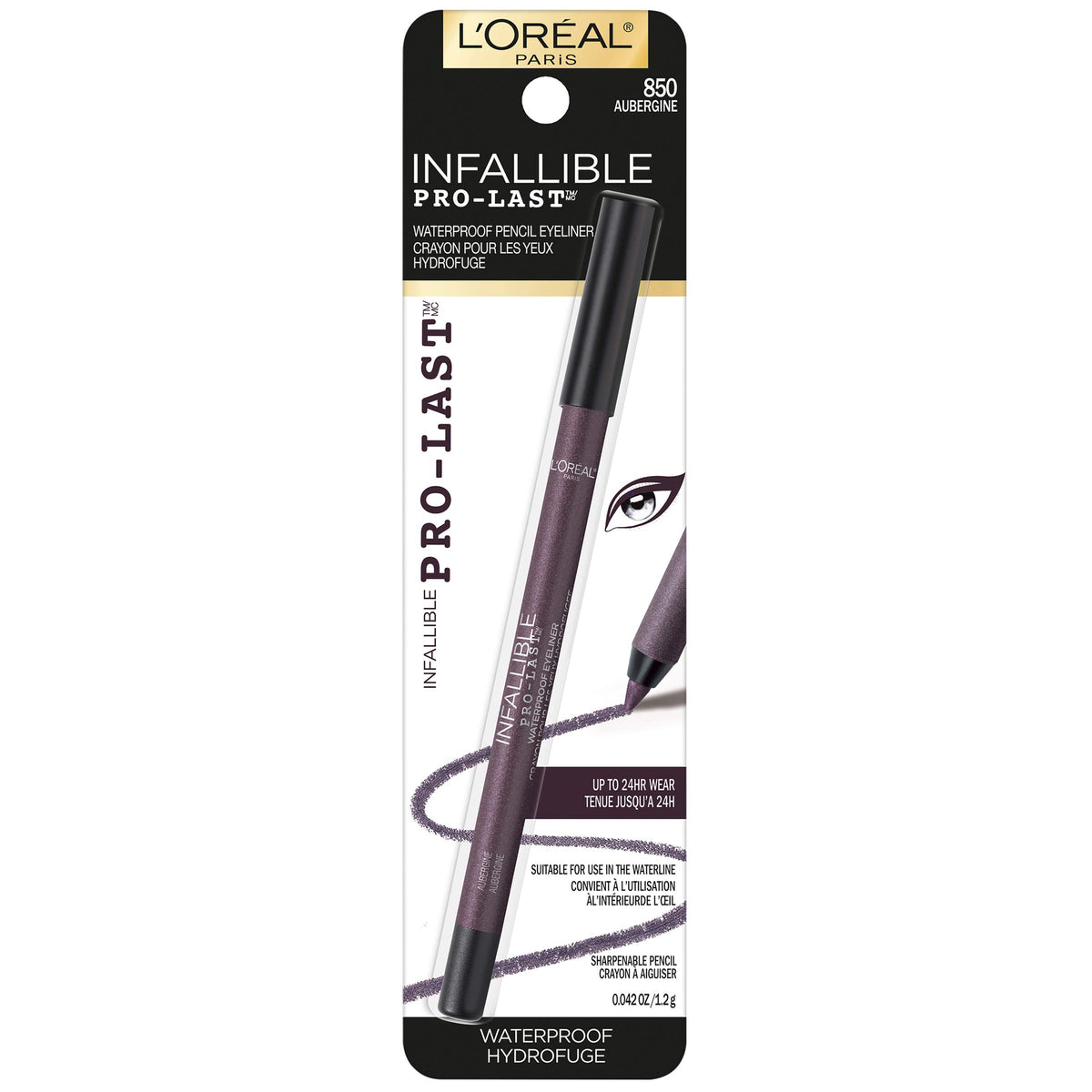 L'Oreal Paris eyeliner sharpened tip close-up for precise application benefit