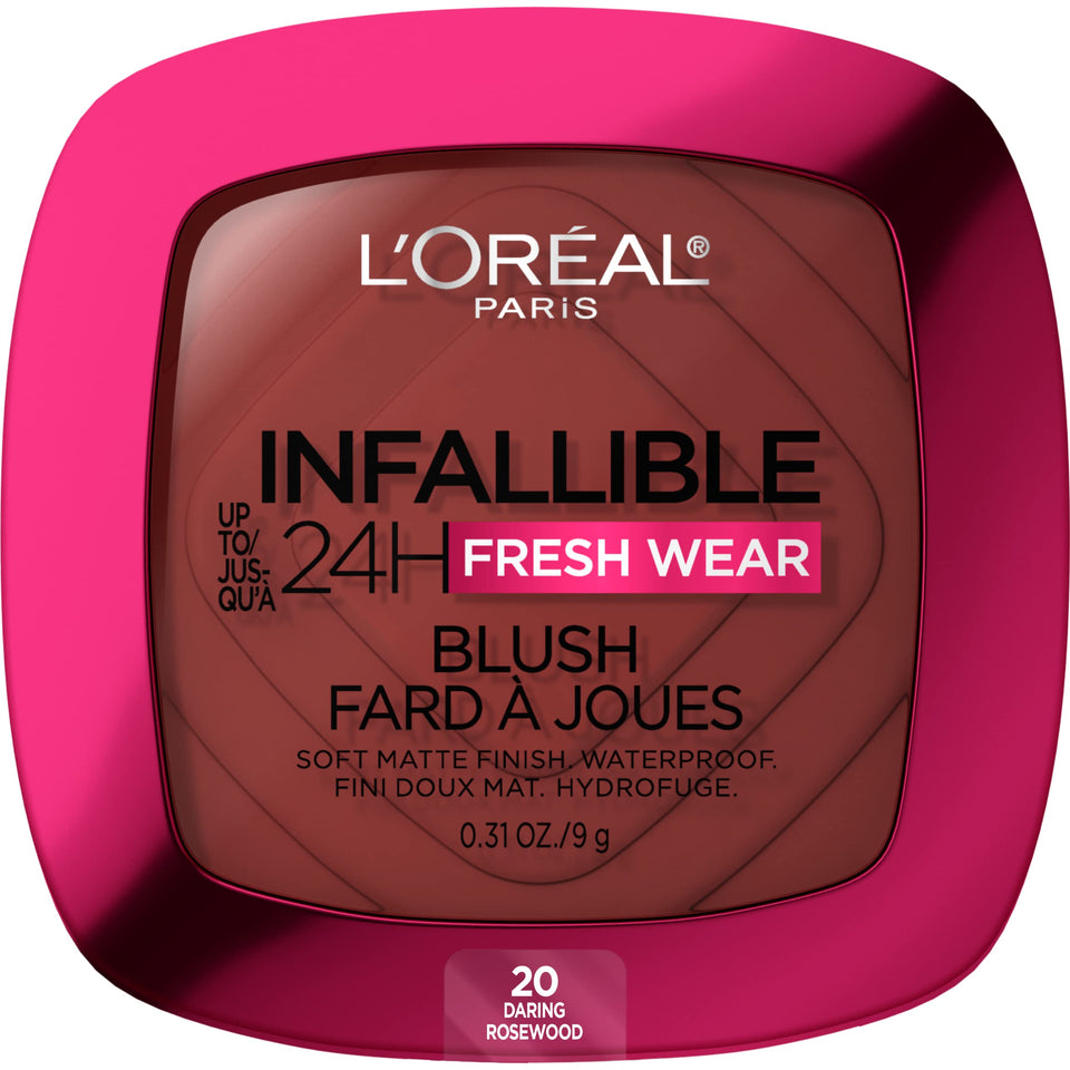 L'Oreal Paris compact front view showing packaging and shade name for easy identification