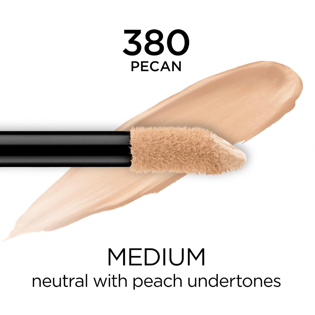 L'Oreal Paris applicator displaying large doe-foot tip for quick full coverage