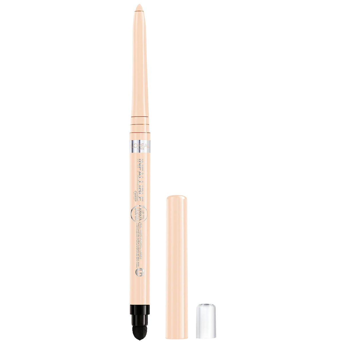 L'Oreal Paris front packaging showing Bright Nude eyeliner and longwear benefit