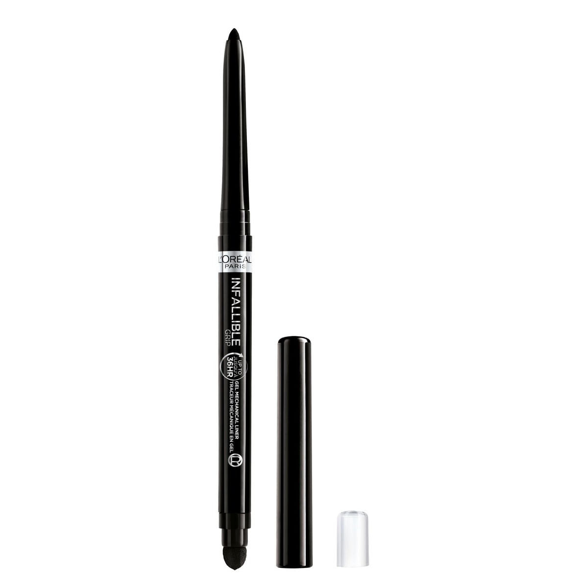 L'Oreal Paris pencil front packaging showing bold black shade and waterproof benefit