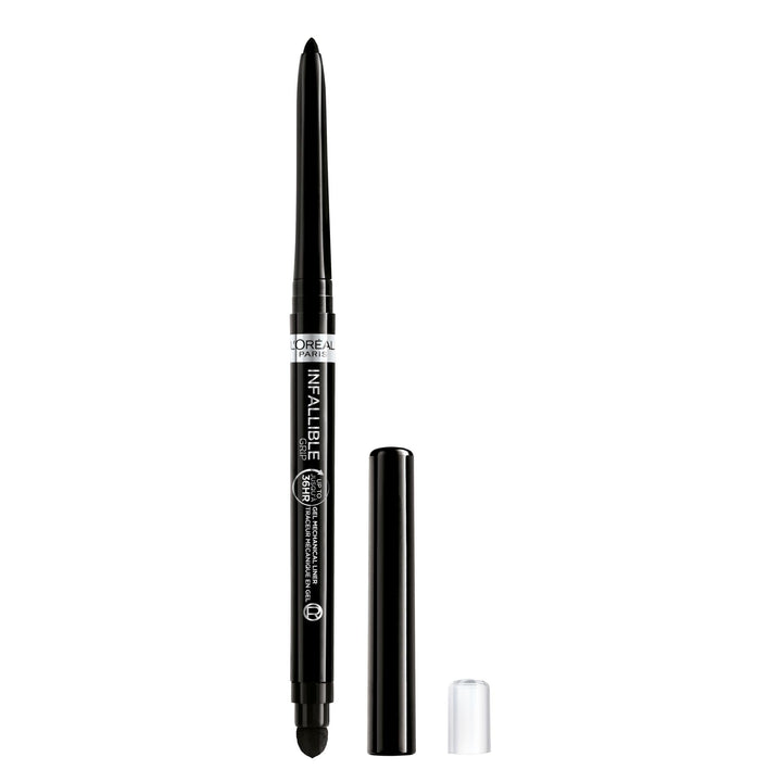 L'Oreal Paris pencil front packaging showing bold black shade and waterproof benefit