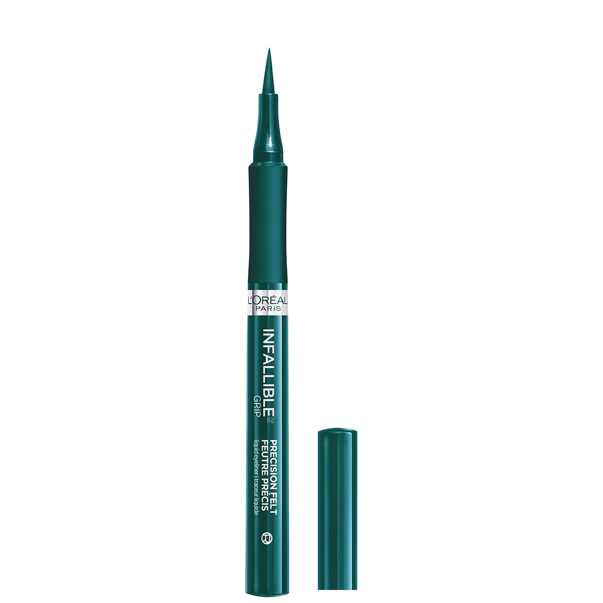 L'Oreal Paris front packaging showing green eyeliner and benefits