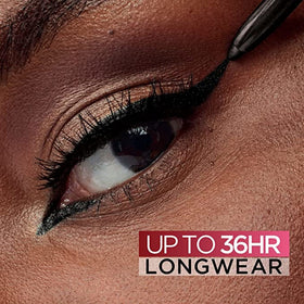 L'Oreal Paris gel texture swipe showing rich pigment and longwear benefit
