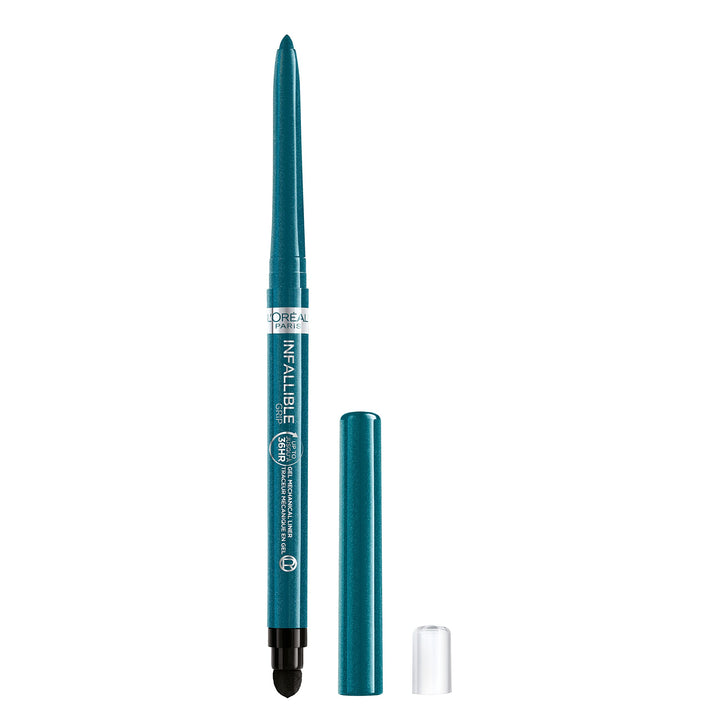 L'Oreal Paris turquoise pencil front packaging showing product name and color