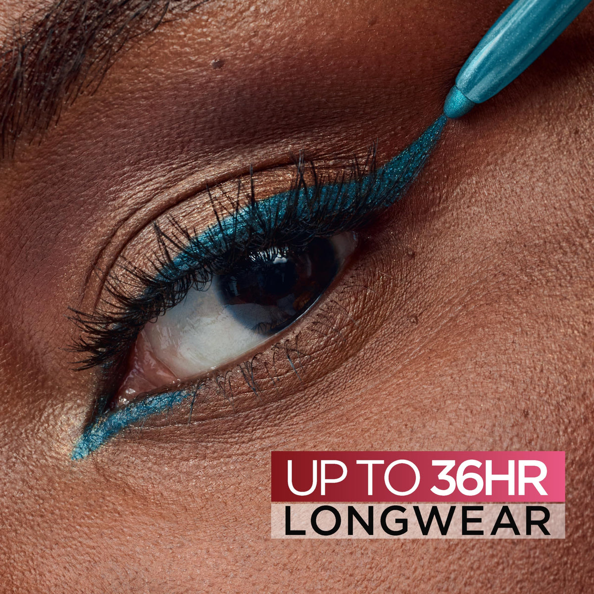 L'Oreal Paris gel eyeliner tip close-up displaying smooth glide and control