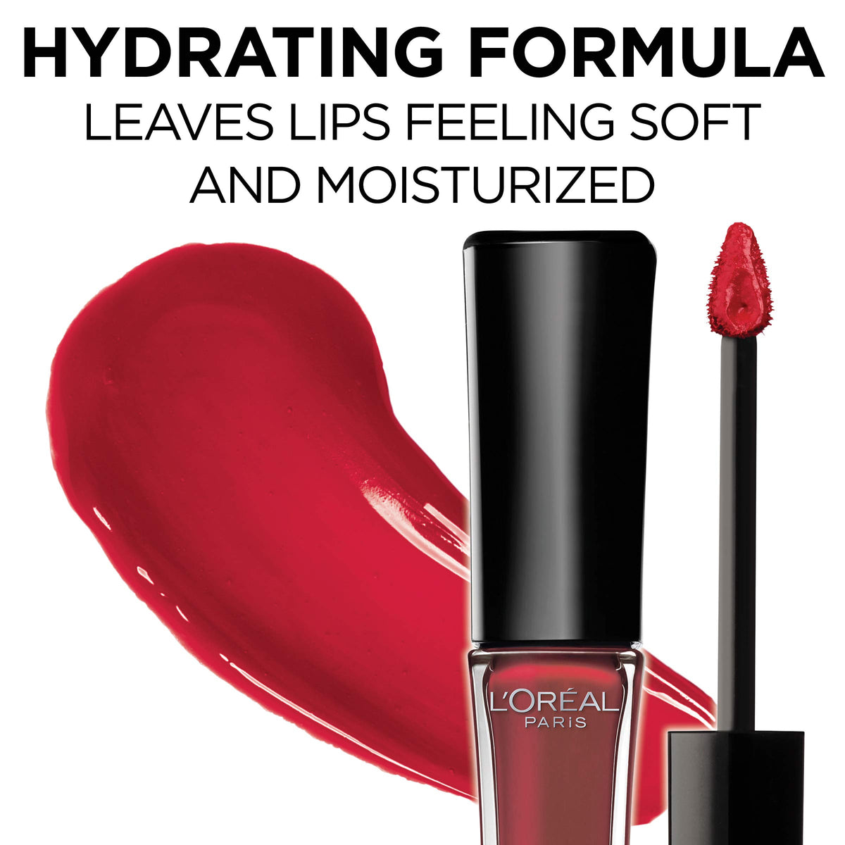 L'Oréal Paris gloss held in hand to show compact size and travel-friendly benefit