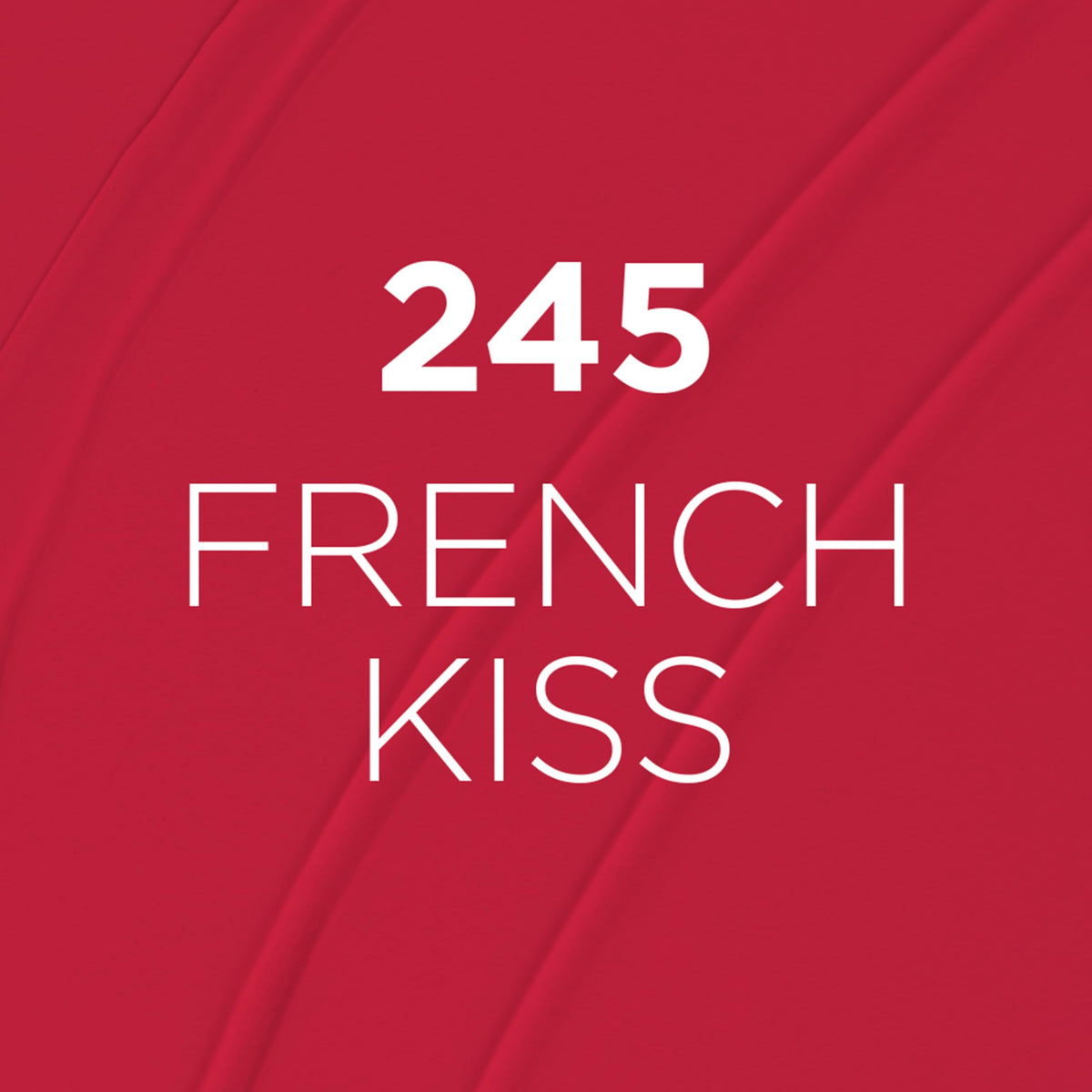 L'Oreal Paris model wearing French Kiss 245 showing long-lasting matte benefit