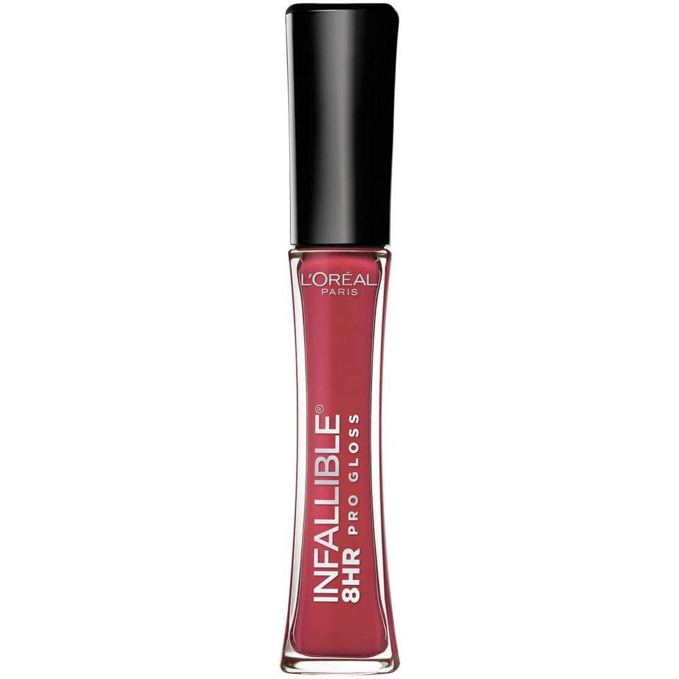 L'Oréal Paris front packaging showing Modern Mauve gloss and branding benefit long wear