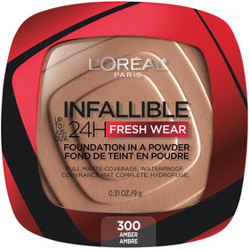 L'Oreal Paris compact front view showing sleek packaging and portability