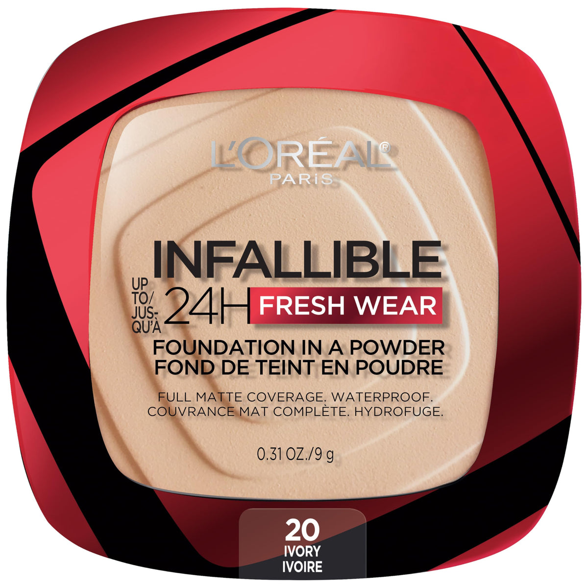 L'Oreal Paris compact front packaging showing sleek design and brand