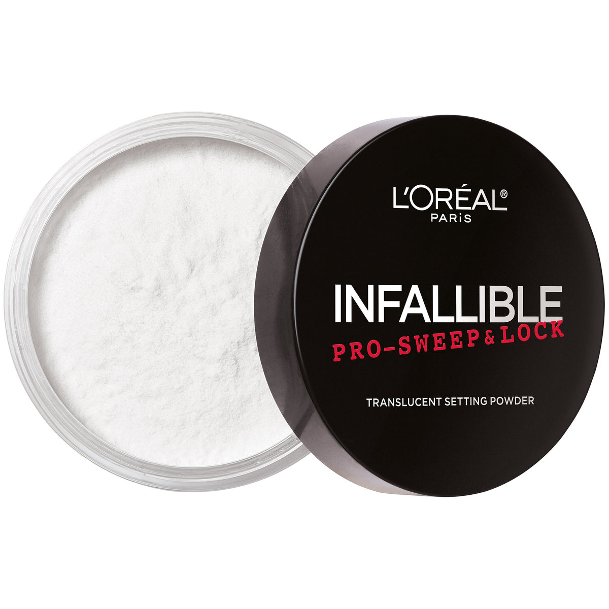 L'Oreal Paris loose powder texture close-up illustrating fine finish