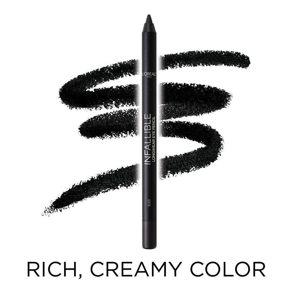 L'Oreal Paris eyeliner in evening makeup setting illustrating dramatic smudge-resistant finish