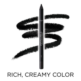 L'Oreal Paris eyeliner in evening makeup setting illustrating dramatic smudge-resistant finish