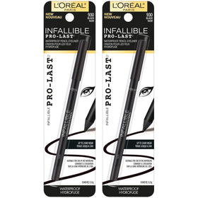 L'Oreal Paris pencil tip close-up showing creamy black core and smooth glide benefit