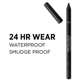 L'Oreal Paris pencil in hand for scale showing compact travel-friendly size and convenience