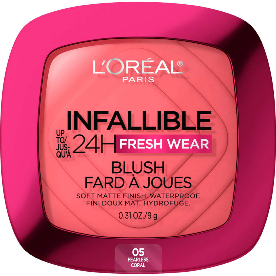 L'Oreal Paris compact front view showing sleek packaging and lasting finish