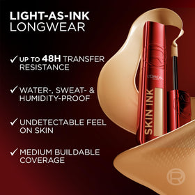 L'Oreal Paris product texture drop on skin showing blendable lightweight formula