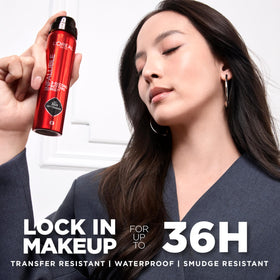 L'Oreal Paris nozzle close-up highlighting precise microfine mist delivery