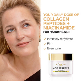 L'Oreal Paris peptides ingredient visual emphasizing collagen support benefit