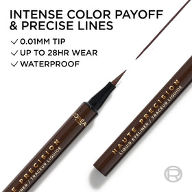 L'Oreal Paris brown leather ink swatch on skin showing rich payoff
