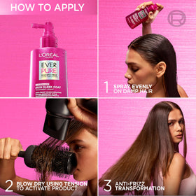L'Oreal Paris being sprayed on towel-damp hair for professional activation