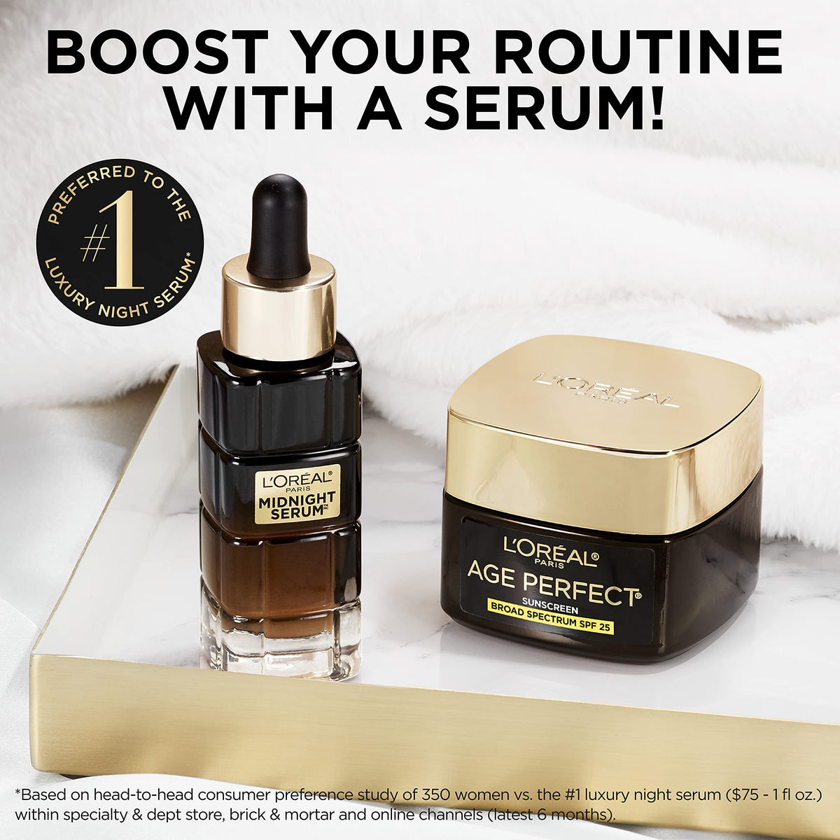 L'Oreal Paris jar in hand illustrating 1.7 oz size and travel-friendly scale