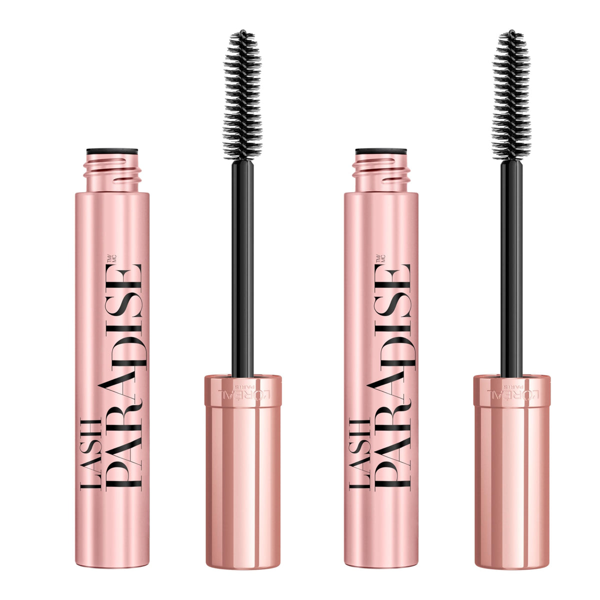 L'Oreal Paris front packaging shows two mascaras, clear product ID and value