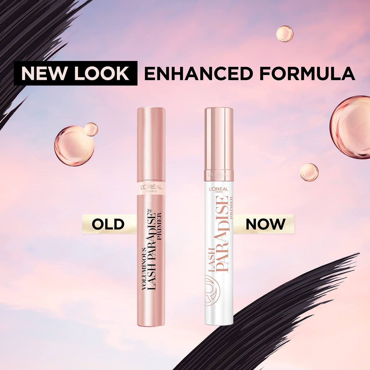 L'Oreal Paris open wand and soft white primer on brush, helps prepare lashes evenly