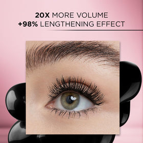 L'Oreal Paris creamy mascara texture on swab demonstrating smooth, buildable coverage
