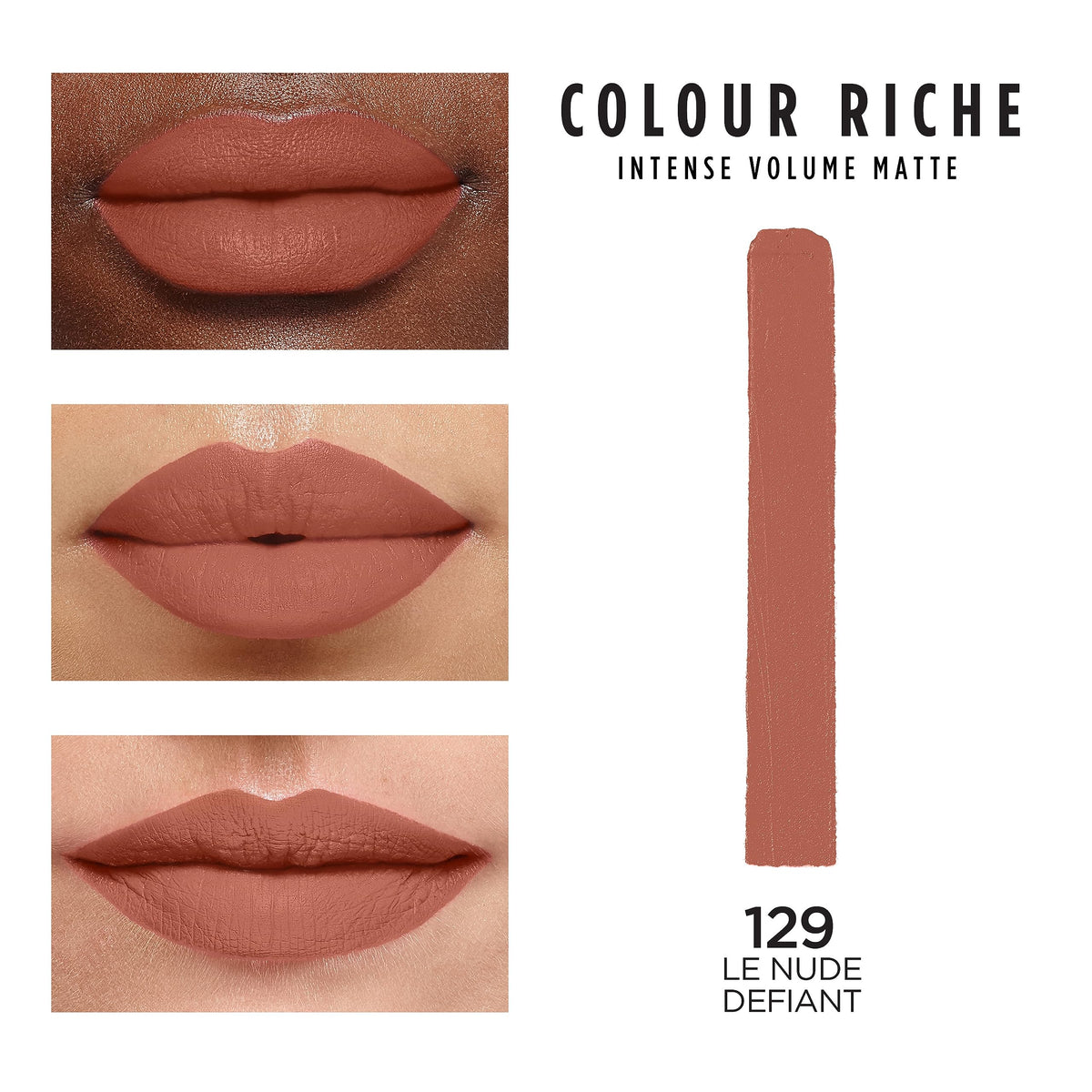 L'Oreal Paris swatch texture close-up showing powdery matte finish and comfortable feel