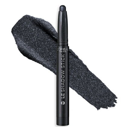 L'Oreal Paris Le Shadow Stick front packaging showing shade Midnight Noir and benefit long-wear