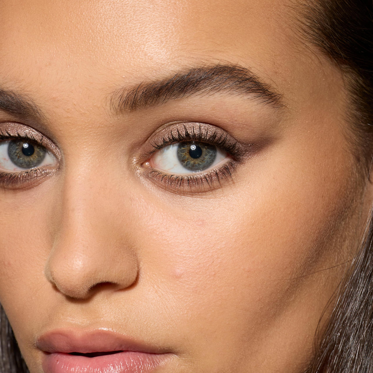 L'Oreal Paris smudged lashline showing soft smoky effect with long-wear benefit