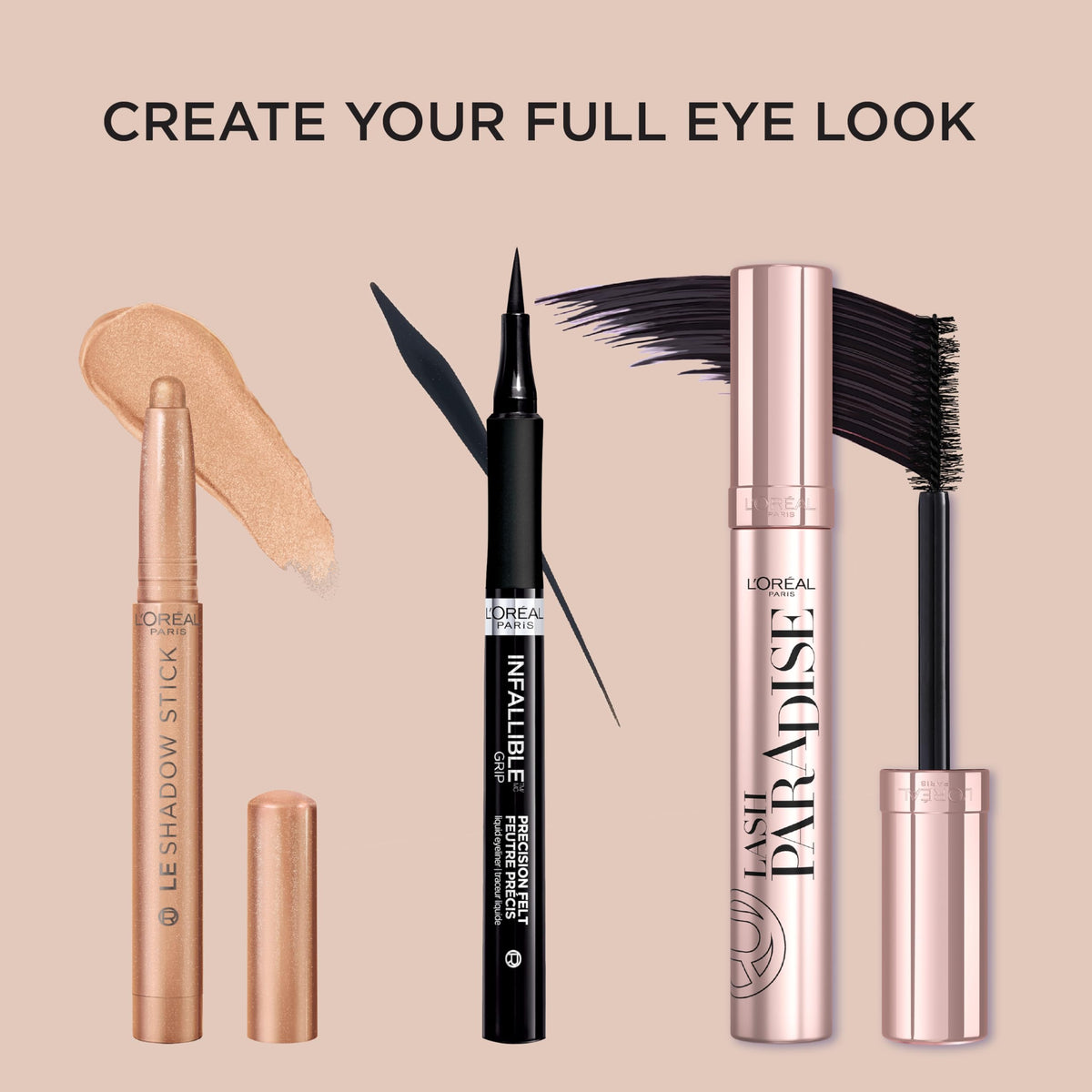 L'Oreal Paris Le Shadow Stick inside a travel pouch illustrating portability