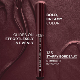 L'Oreal Paris Le Shadow Stick open tip showing creamy texture, smooth application