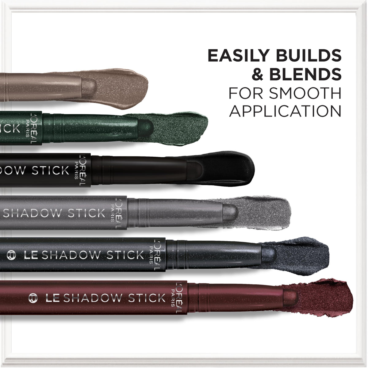 L'Oreal Paris Le Shadow Stick label close-up, highlights shade name and finish